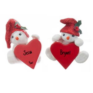 Personalized TWO Snowmen Fully Dimensional Shelf Sitting Keepsakes
