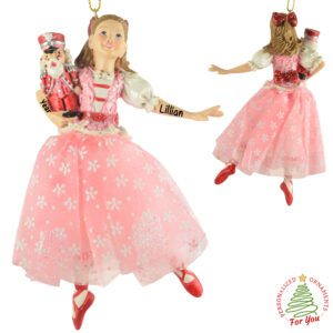 Clara Holding The Nutcracker Wearing PINK Skirt Ornament