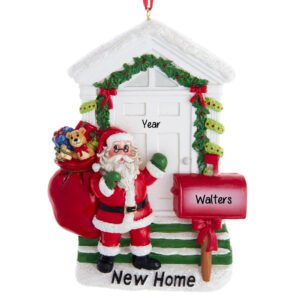 Personalized New Home Santa Ornament – Christmas Housewarming Keepsake