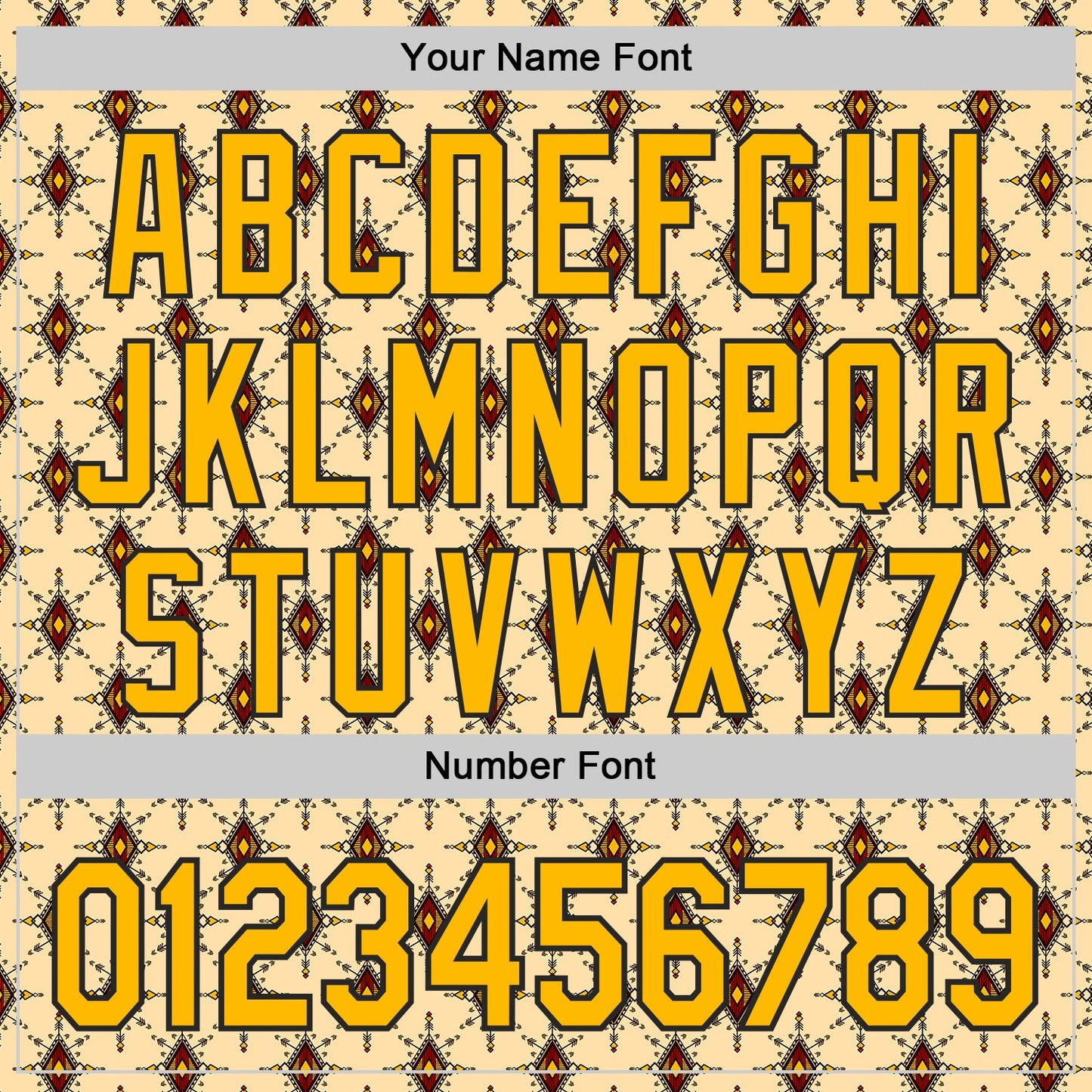 Custom Yellow Gold-Black Geometric Ethnic Authentic Baseball Jersey