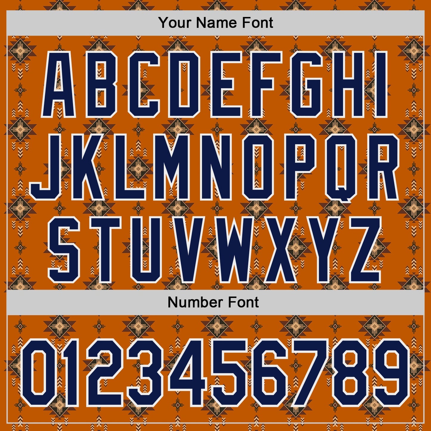 Custom Texas Orange Navy-White Tribal Ethnic Authentic Baseball Jersey