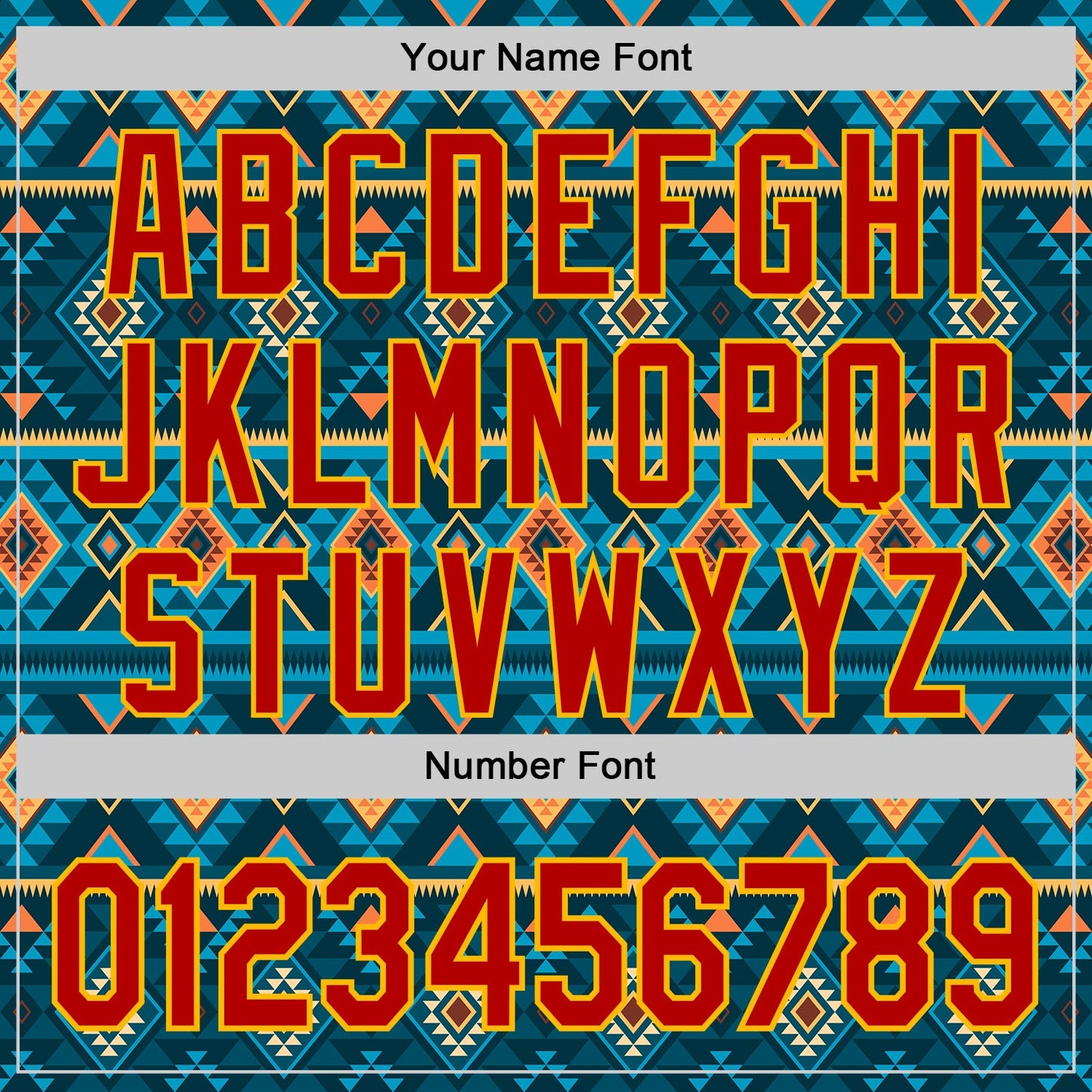 Custom Blue Red-Gold Burning Man Aztec Tribal Geometric Authentic Baseball Jersey