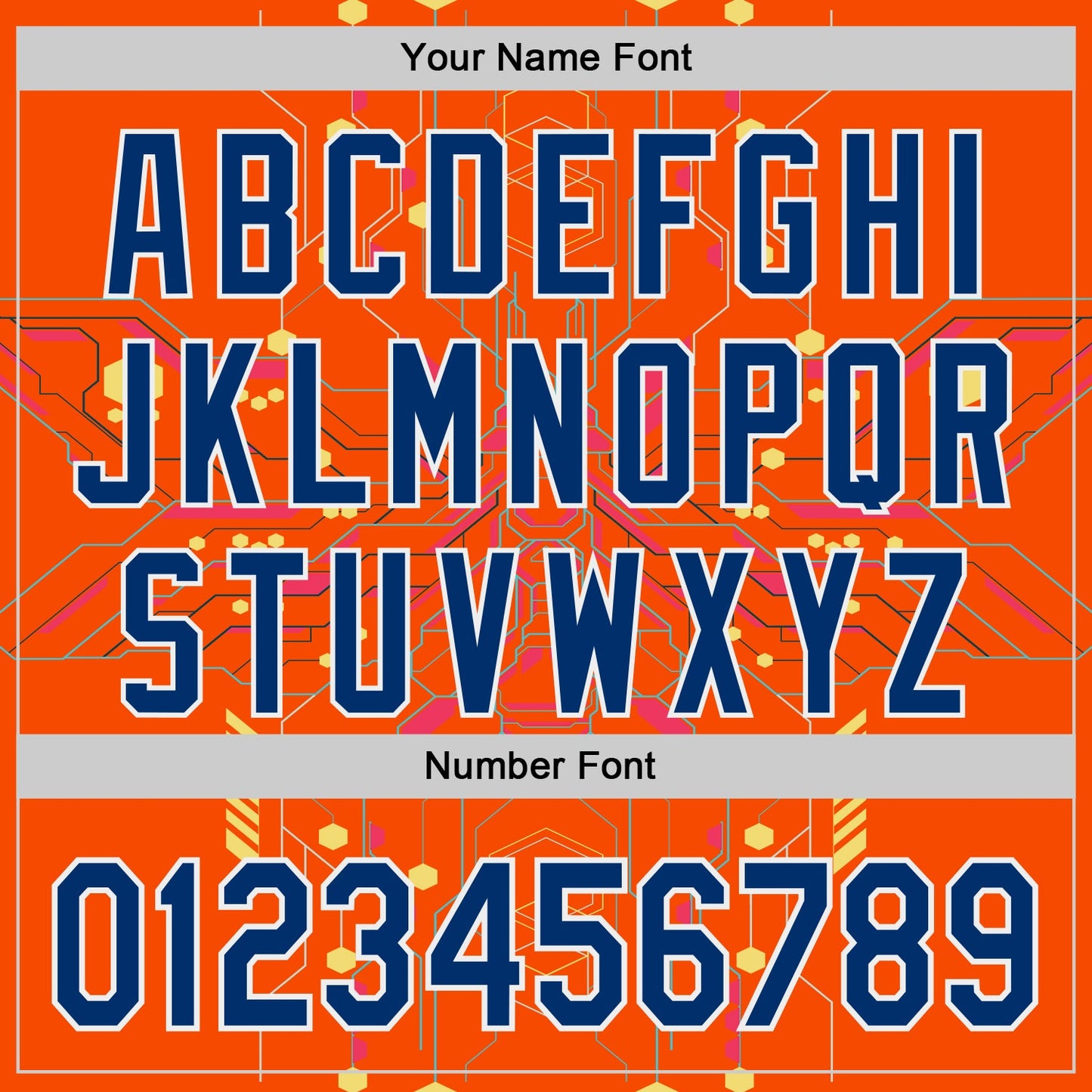 Custom Orange US Navy Blue Gold-White Cyberpunk Futuristic Rave Authentic Baseball Jersey