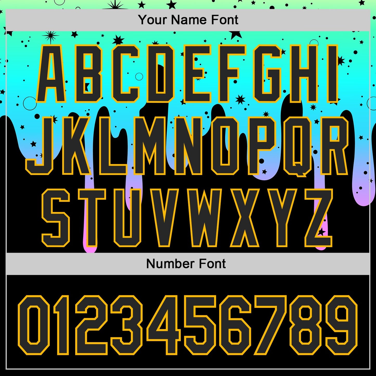 Custom Black Green-Gold Psychedelic Starry Melting Dripping Authentic Baseball Jersey