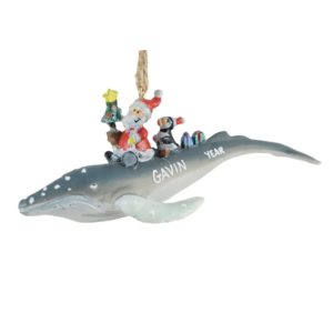 Santa Riding On A Humpback Whale Ornament