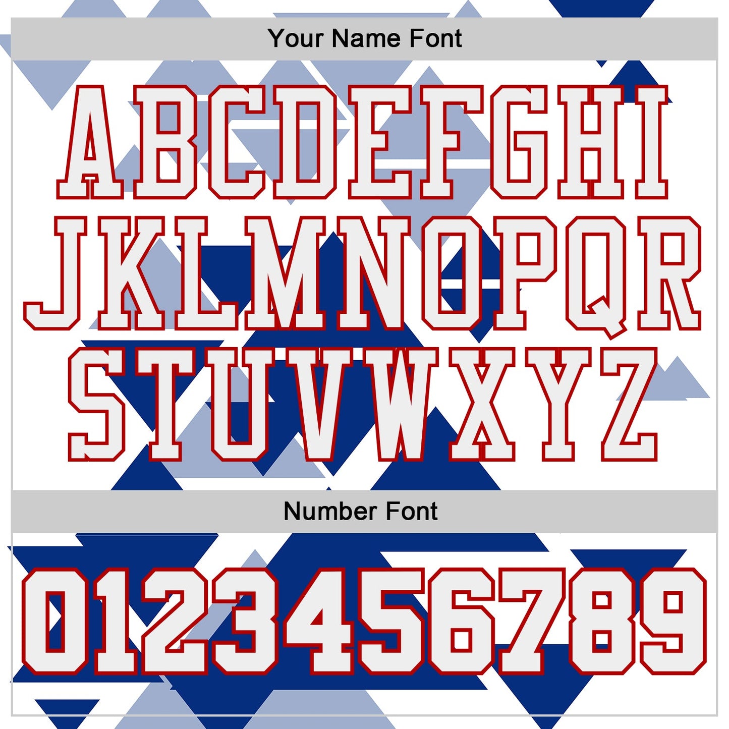 Custom White Red-Royal Triangle Shapes Geometric Round Neck Sublimation Basketball Uniform Jersey