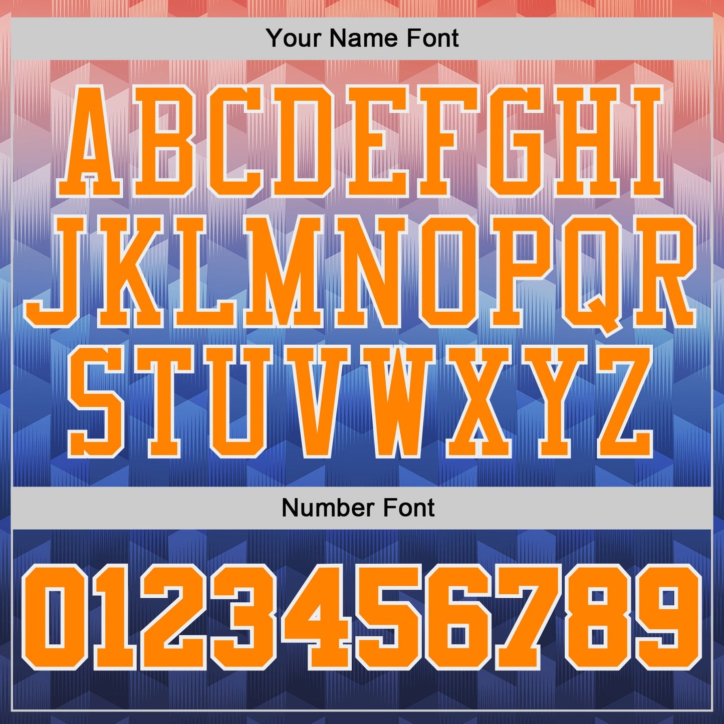 Custom Blue Bay Orange-White Geometric Gradient Round Neck Sublimation Basketball Uniform Jersey