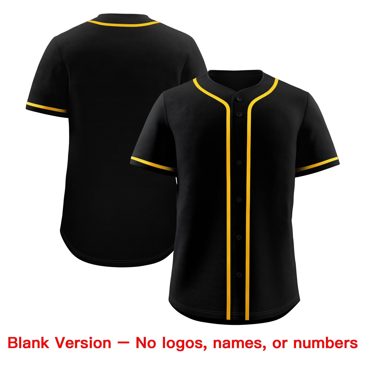 Custom Black Yellow Classic Style Baseball Jersey Stitched Sports Uniform Personalized For Teams