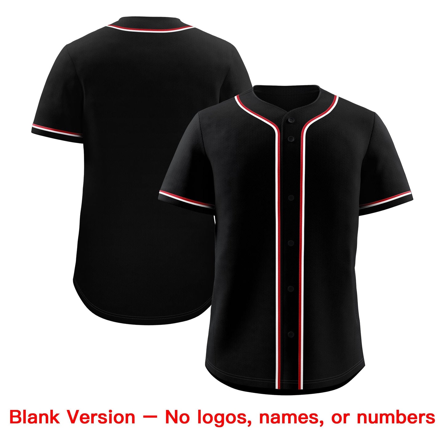 Custom Black Red Classic Style Baseball Jersey Stitched Sports Uniform Personalized For Teams