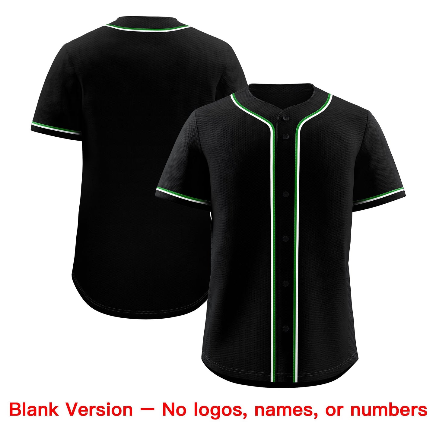 Custom Black Kelly Green Classic Style Baseball Jersey Stitched Sports Uniform Personalized For Teams