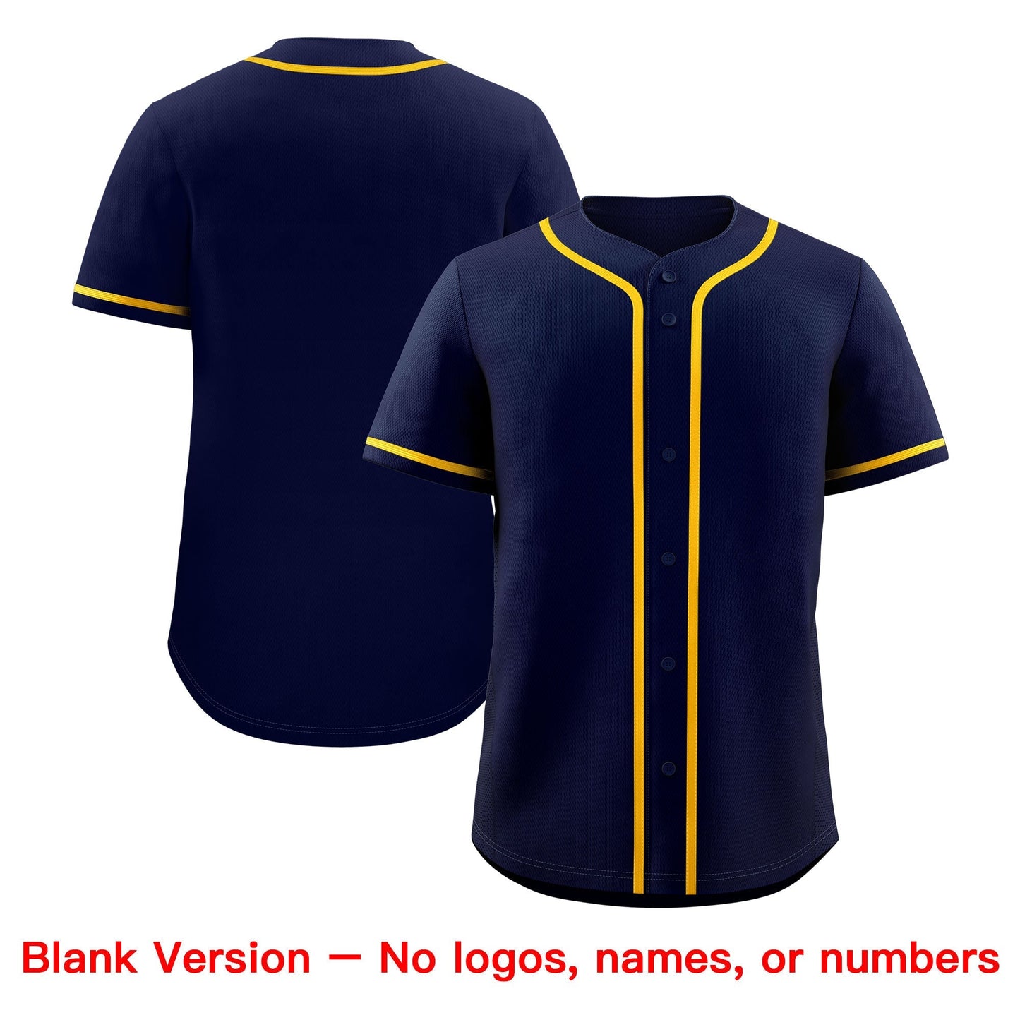 Custom Navy Yellow Classic Style Baseball Jersey Stitched Sports Uniform Personalized For Teams