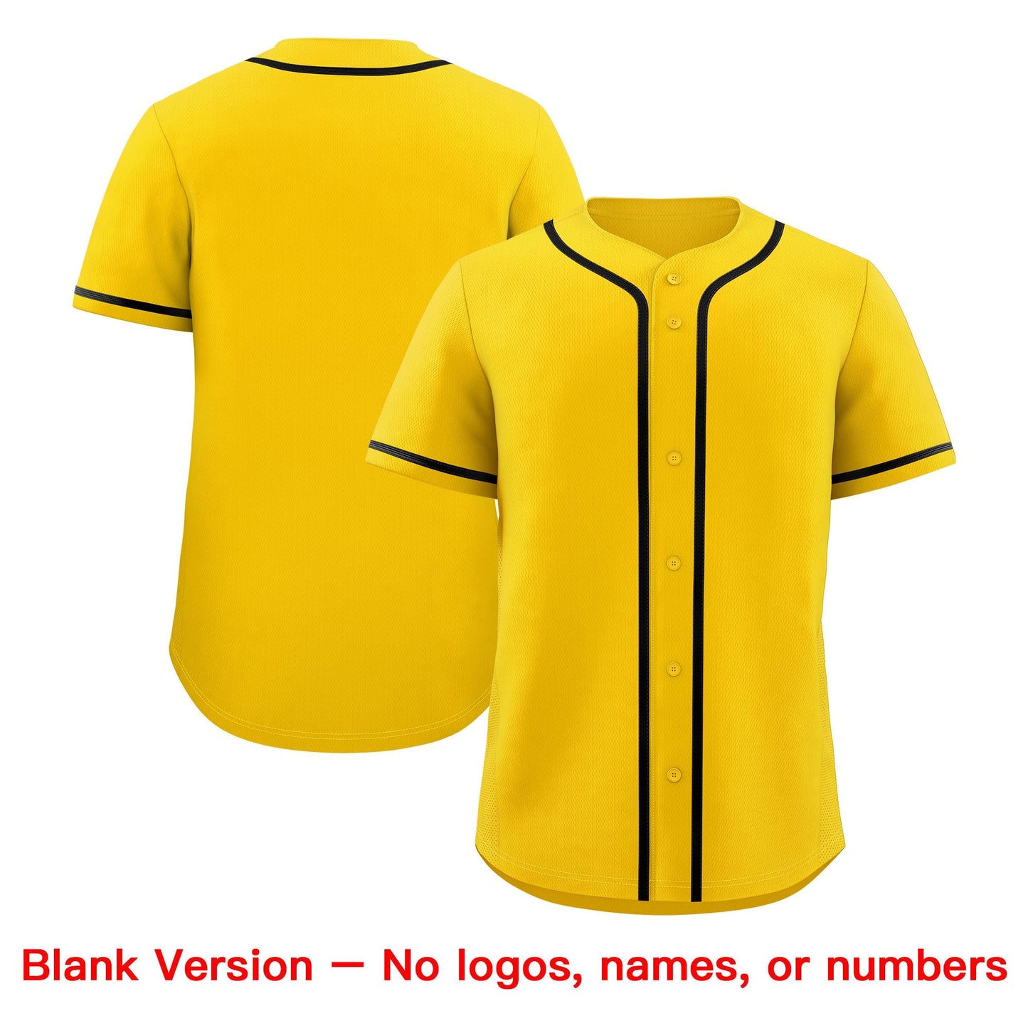 Custom Yellow Black Classic Style Baseball Jersey Stitched Sports Uniform Personalized For Teams