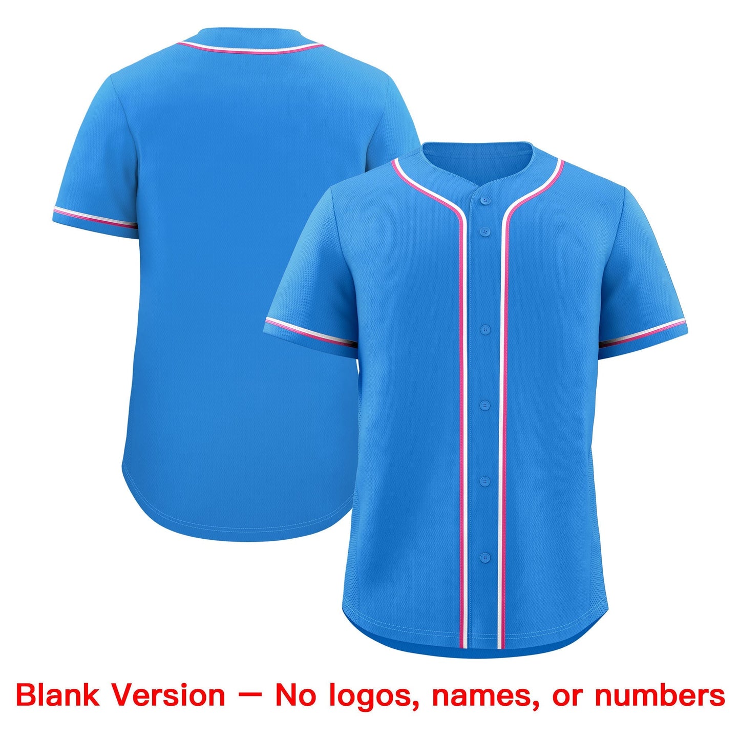 Custom Light Blue Pink White Classic Style Baseball Jersey Stitched Sports Uniform Personalized For Teams