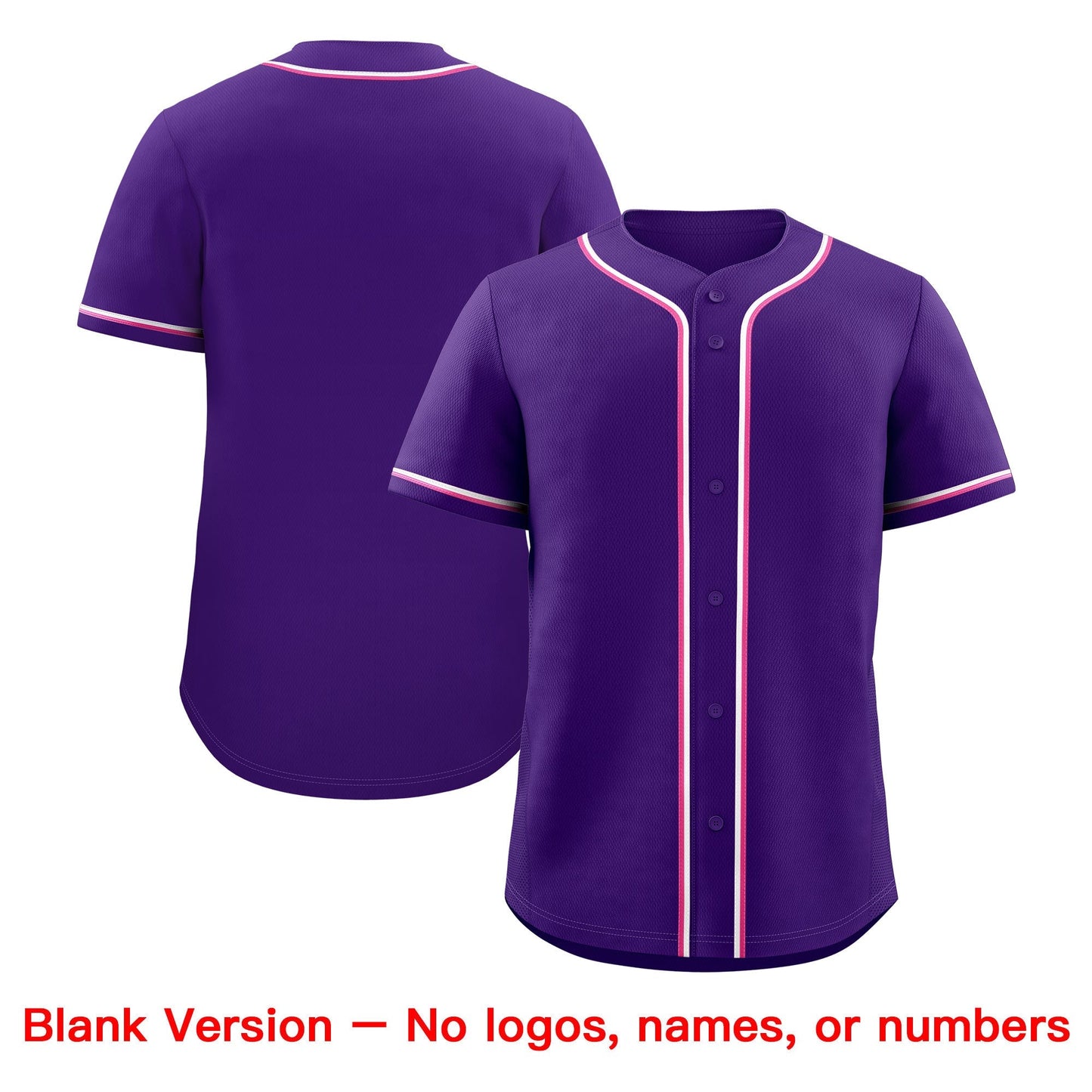 Custom Purple Pink White Classic Style Baseball Jersey Stitched Sports Uniform Personalized For Teams