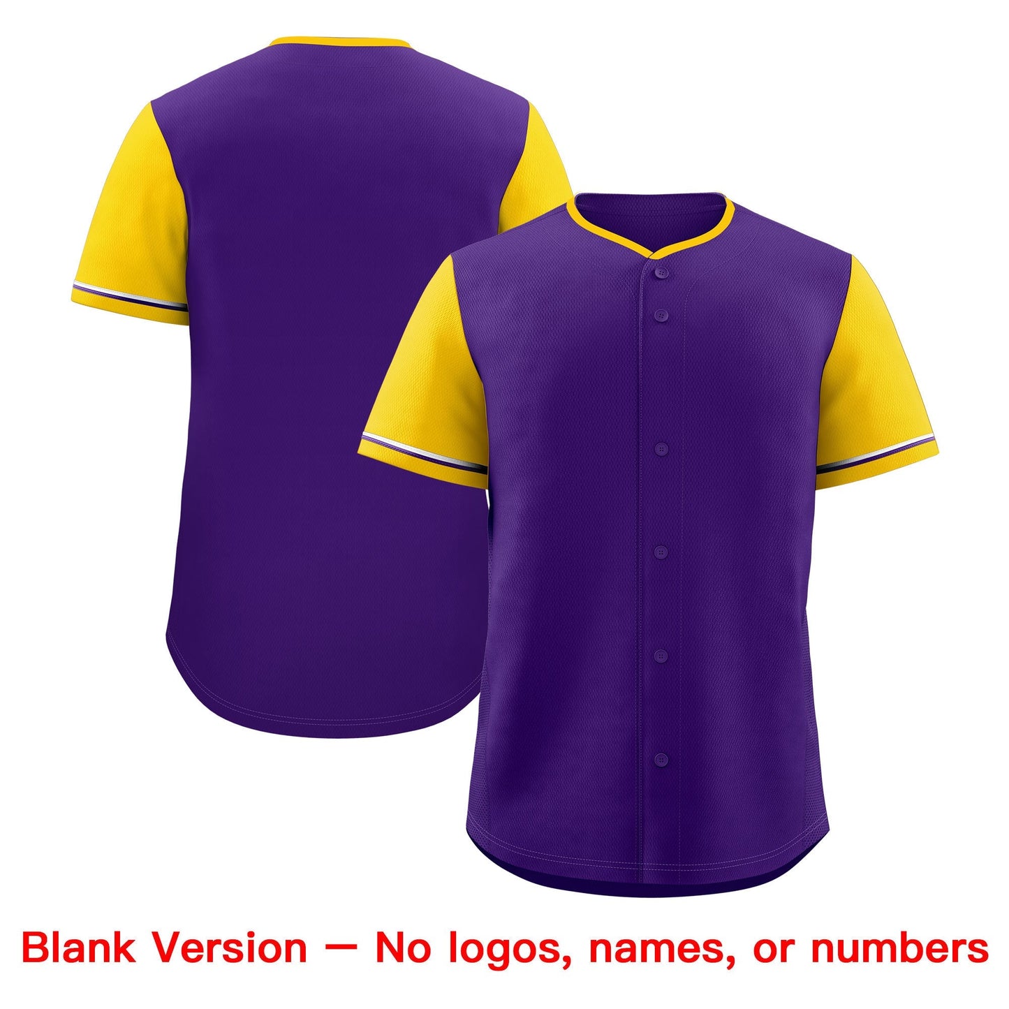 Custom Purple Yellow Classic Style Baseball Jersey Stitched Sports Uniform Personalized For Teams
