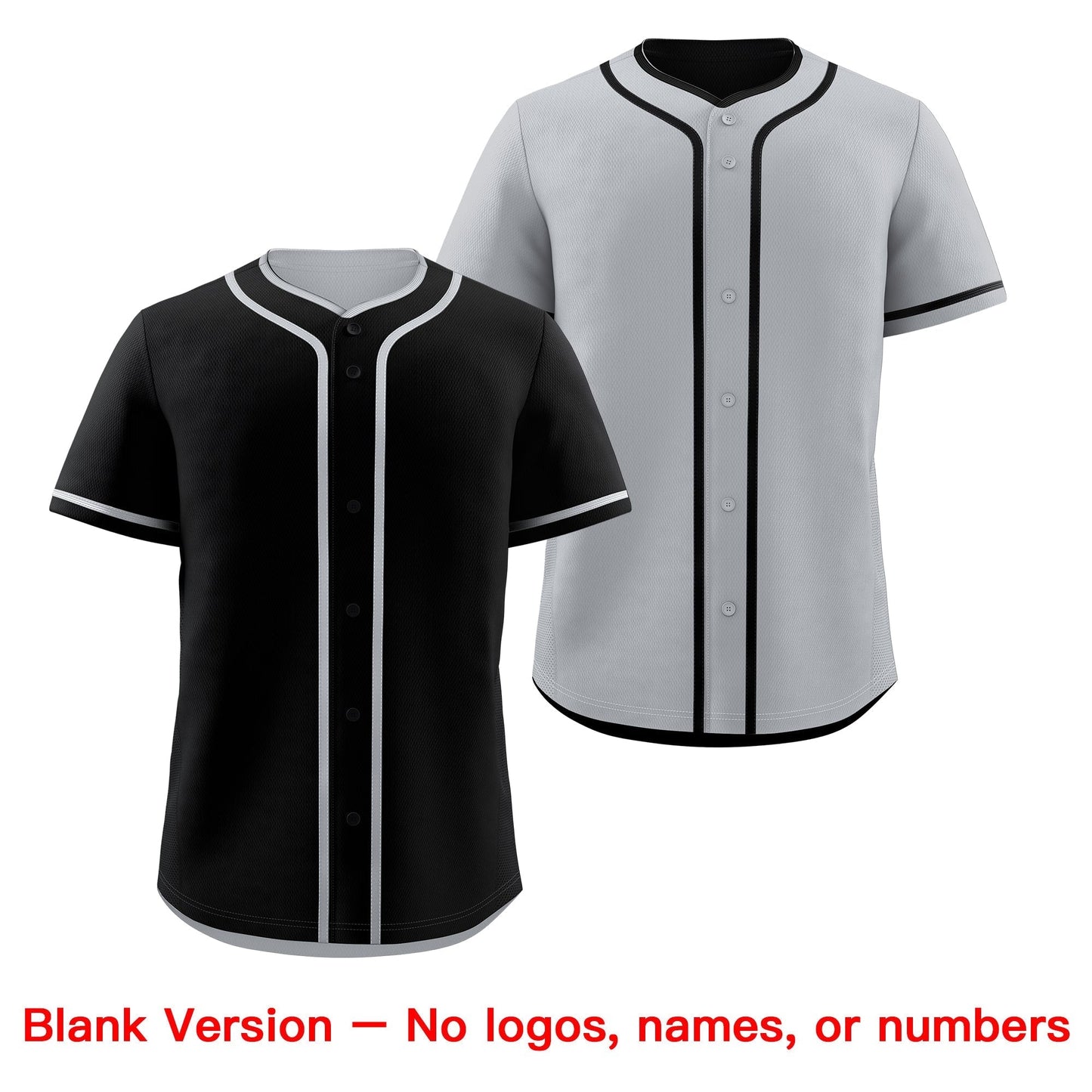 Custom Silver Black Reversible Baseball Jersey Classic Style For Youth Team Design Service