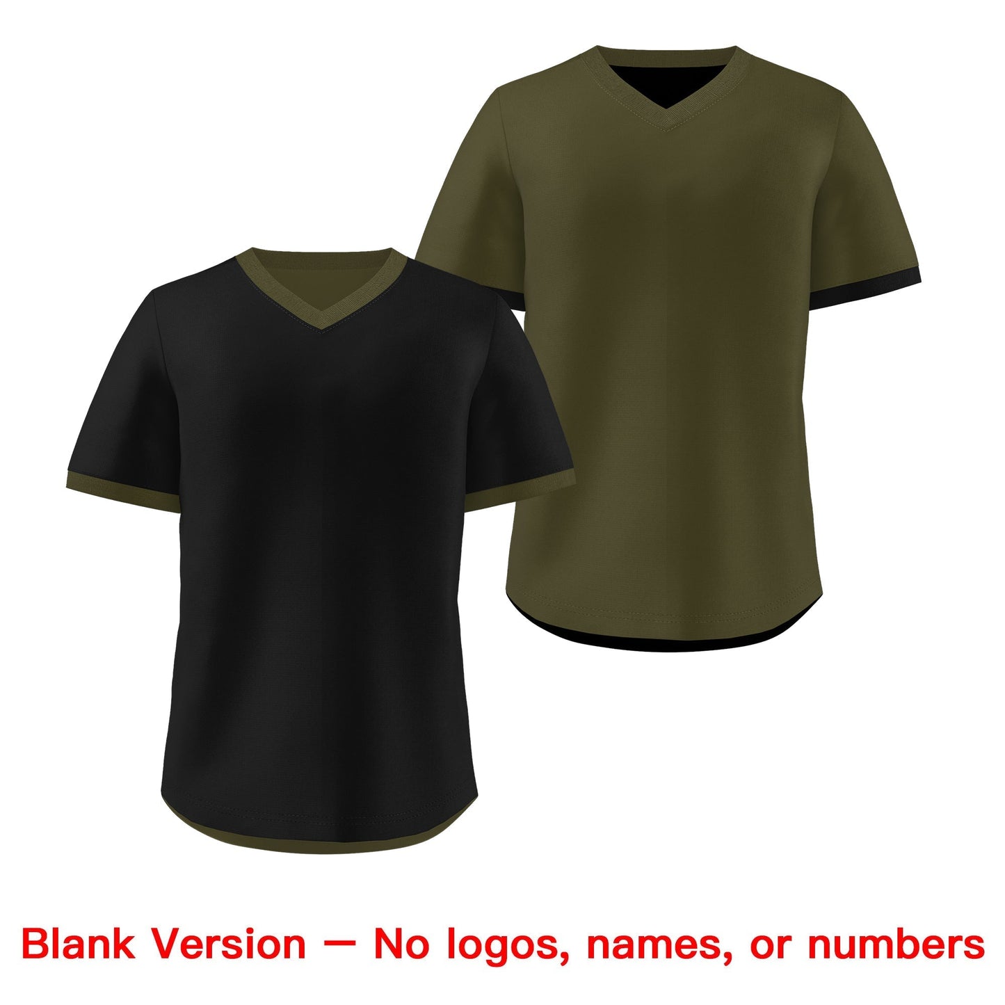 Custom Olive Black Reversible Pullover Baseball Jersey Classic Style Breathable