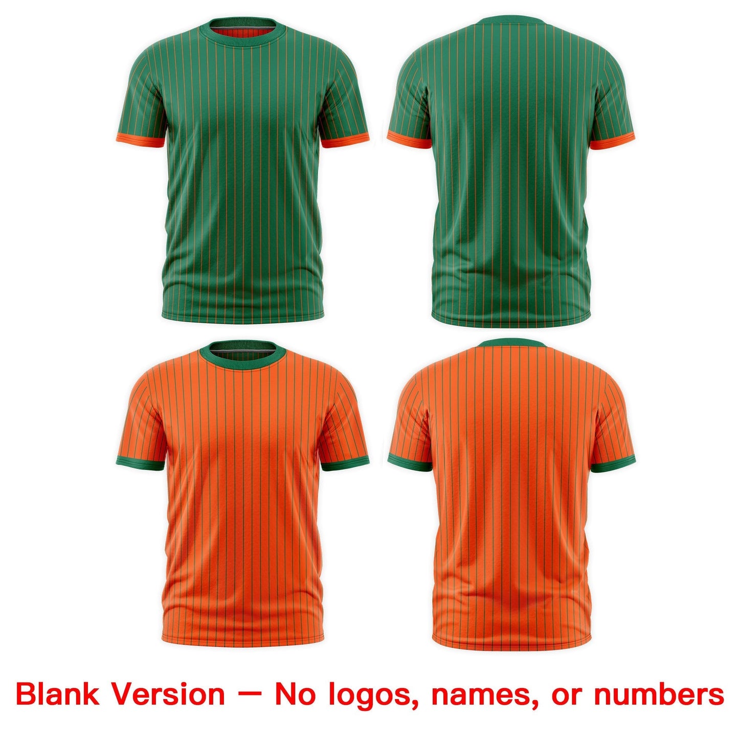 Custom T-shirt Orange Kelly Green White Reversible Stripe Fashion