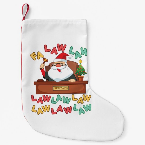 Fa Law Law Lawyer Christmas Santa Judge Small Christmas Stocking