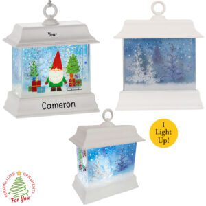 Personalized GNOME Light Up Glittered Lantern Fully Dimensional Keepsake