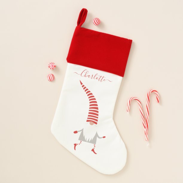 Gnome Personalized Custom Christmas Stocking