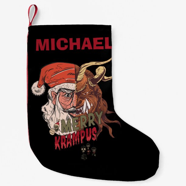 Krampus Scary Santa Horror Christmas Small Christmas Stocking