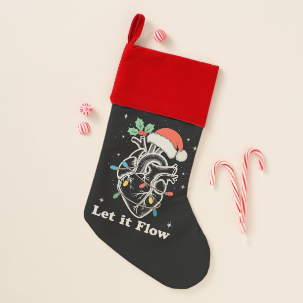 Let It Flow Heart Cardiac Nurse Christmas Xmas Stocking