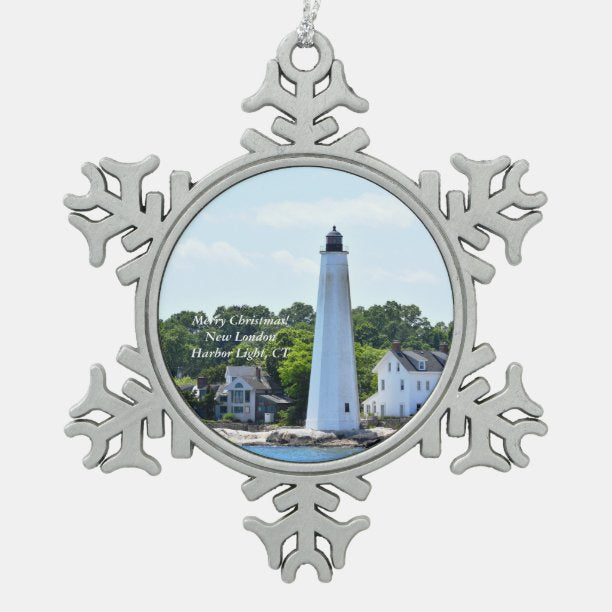 New London Harbor Light, CT Christmas ornament
