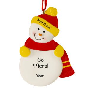 San Francisco 49ers Personalized Snowman Ornament