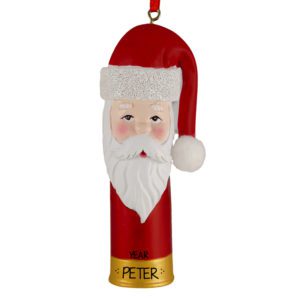 Personalized Santa Shotgun Shell Glittered Ornament