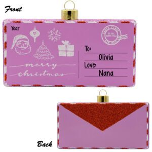 Letter From Santa Claus Fully Dimensional Glittered Glass Ornament