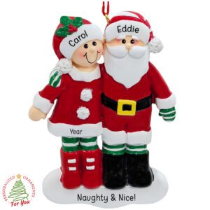 Personalized Santa And Mrs. Claus Couple Keepsake Ornament