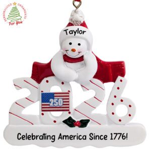 2026 Snowman America 250th Anniversary Keepsake Ornament FLAG