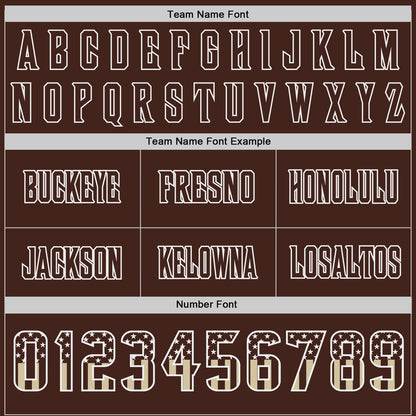 Custom Brown USA Flag Camo-White Authentic Gradient Digital Camouflage Stars & Stripes Raglan Sleeves Football Jersey