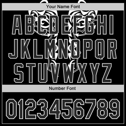 Custom Black-White Baroque Floral Scroll Authentic Baseball Jersey