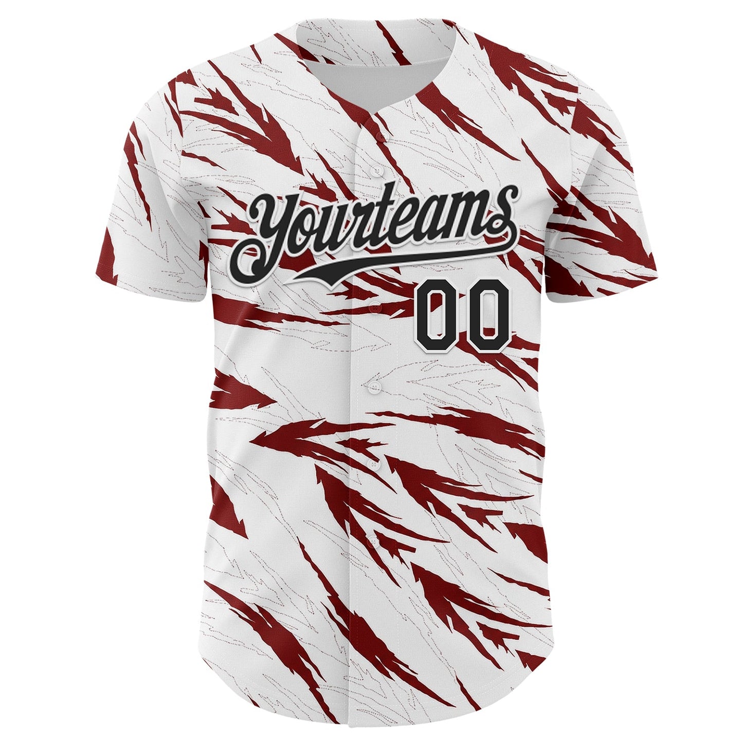 Custom White-Black Flame Feather Authentic Baseball Jersey