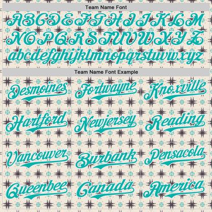 Custom White-Aqua Tribal Ethnic Authentic Baseball Jersey