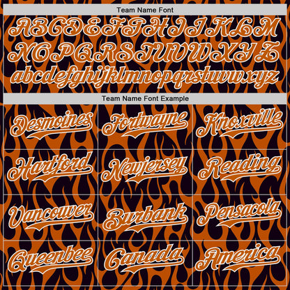 Custom Black Texas Orange-White Floral Authentic Baseball Jersey