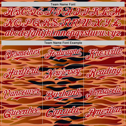Custom Black Red-White Zebra Tiger Stripe Authentic Baseball Jersey