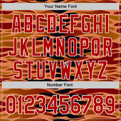 Custom Black Red-White Zebra Tiger Stripe Authentic Baseball Jersey