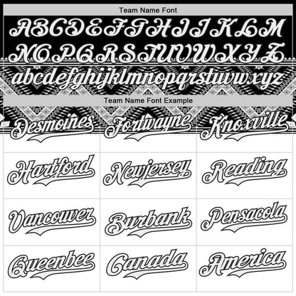 Custom White-Black Tribal Ethnic Authentic Baseball Jersey
