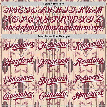 Custom City Cream Crimson-White Geometric Ethnic Authentic Baseball Jersey