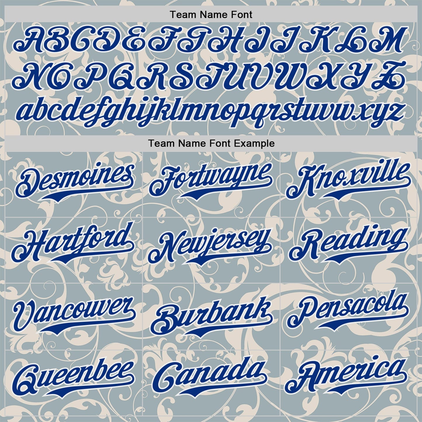 Custom Blue Royal-White Baroque Floral Scroll Authentic Baseball Jersey