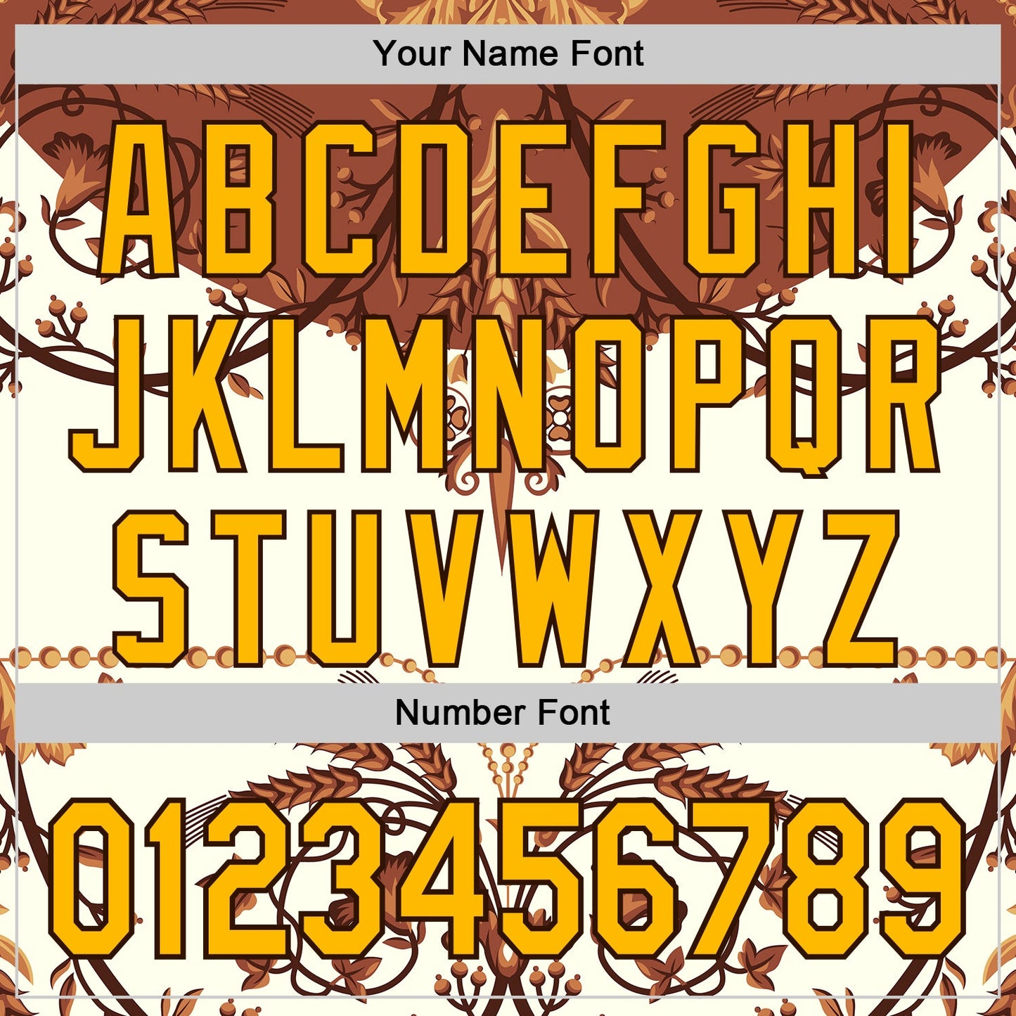 Custom Brown-Gold Baroque Floral Scroll Authentic Baseball Jersey
