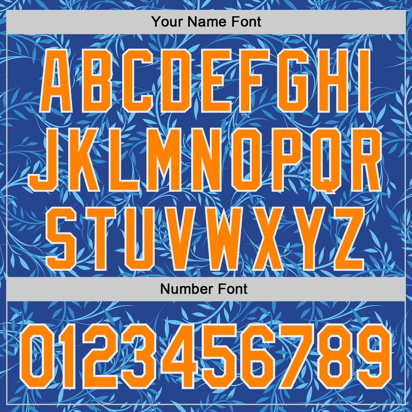 Custom Blue Bay Orange-White Baroque Floral Scroll Authentic Baseball Jersey