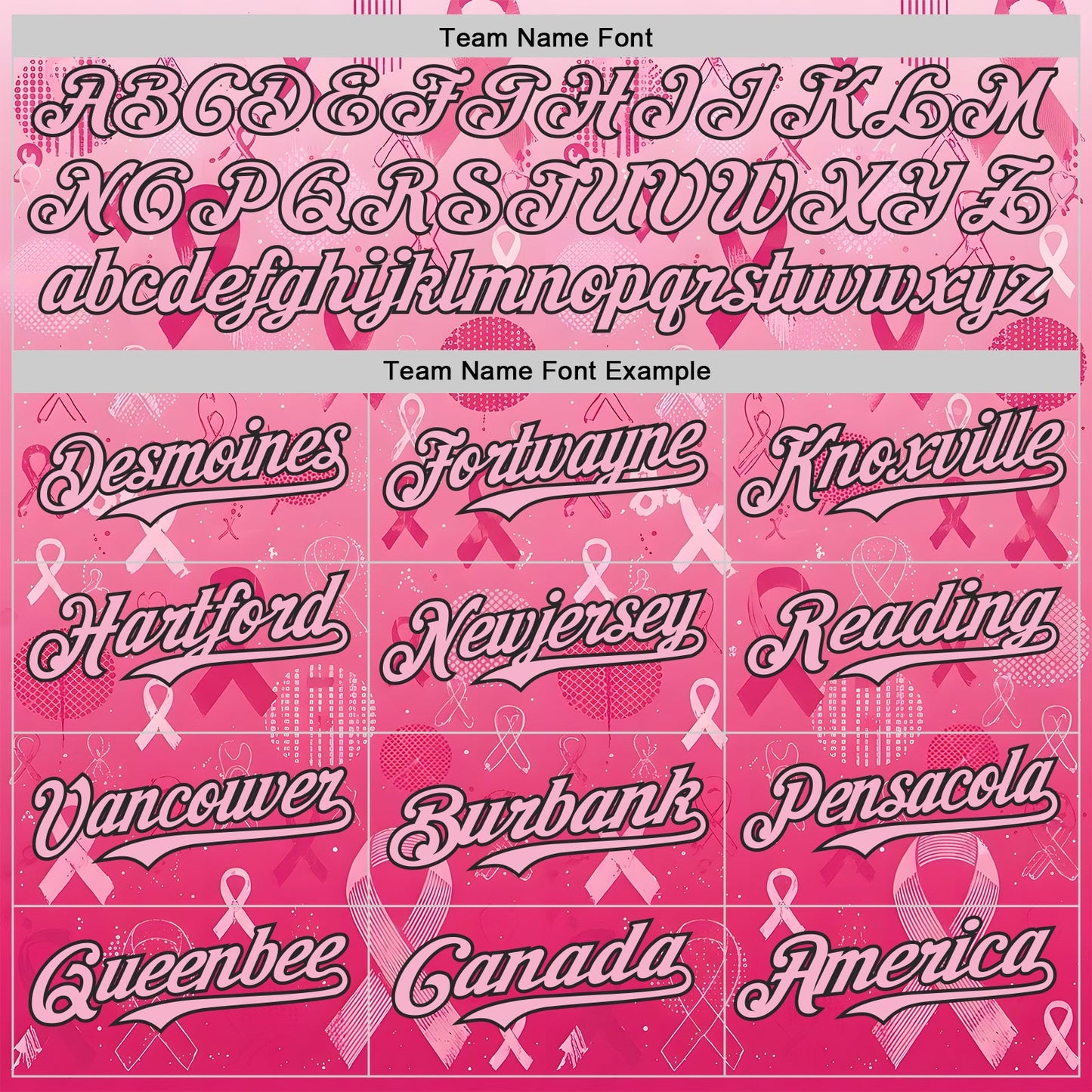 Custom Pink Light Pink-Black Breast Cancer Awareness Pink Ribbon Authentic Baseball Jersey