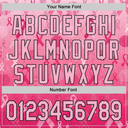 Custom Pink Light Pink-Black Breast Cancer Awareness Pink Ribbon Authentic Baseball Jersey