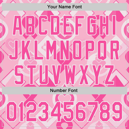 Custom Light Pink Pink-White Breast Cancer Awareness Pink Ribbon Authentic Baseball Jersey