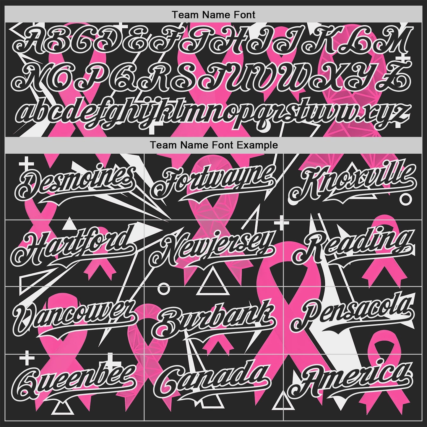 Custom Black Pink-White Breast Cancer Awareness Pink Ribbon Authentic Baseball Jersey