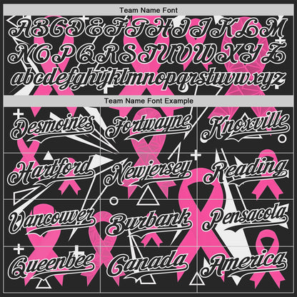Custom Black Pink-White Breast Cancer Awareness Pink Ribbon Authentic Baseball Jersey